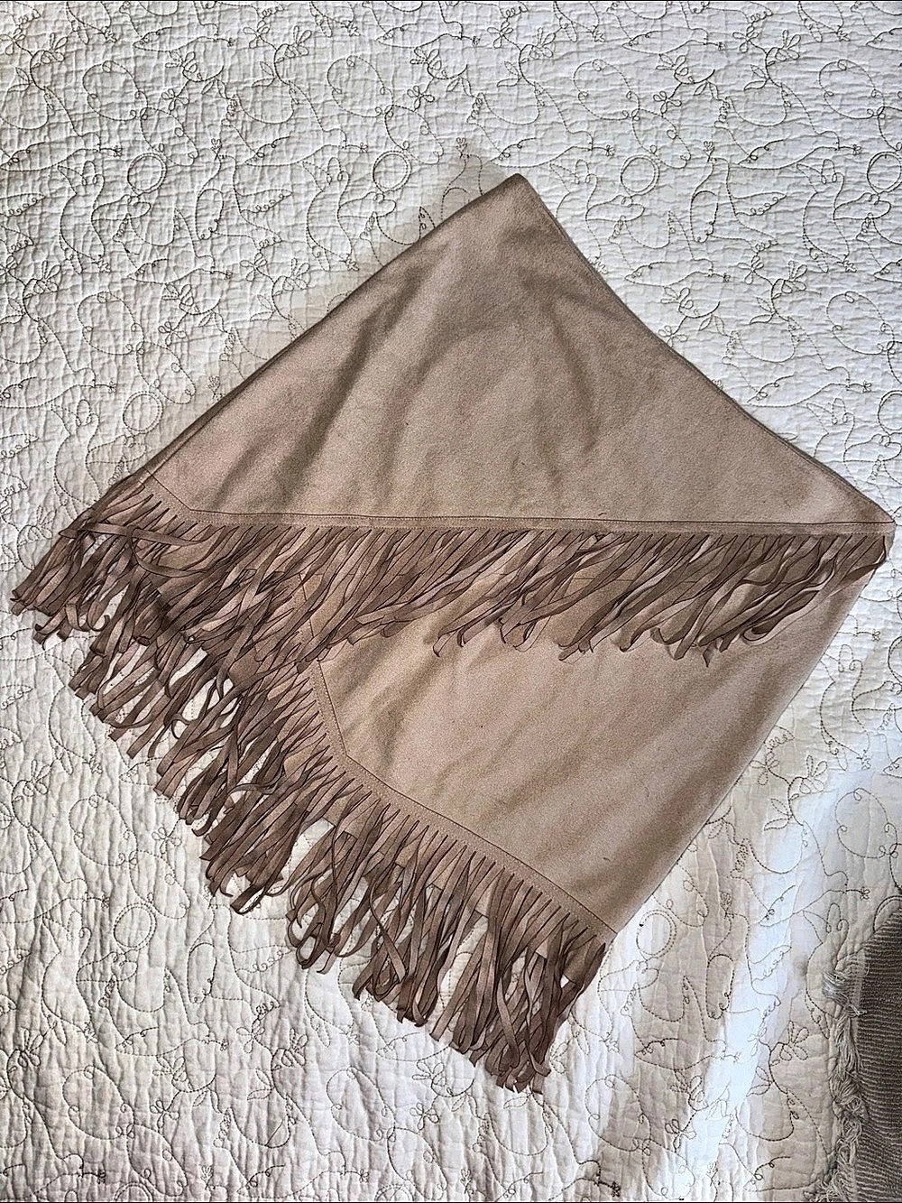 1.STATE Faux Suede Fringe Mini Skirt Blush Pink Size S Western Boho